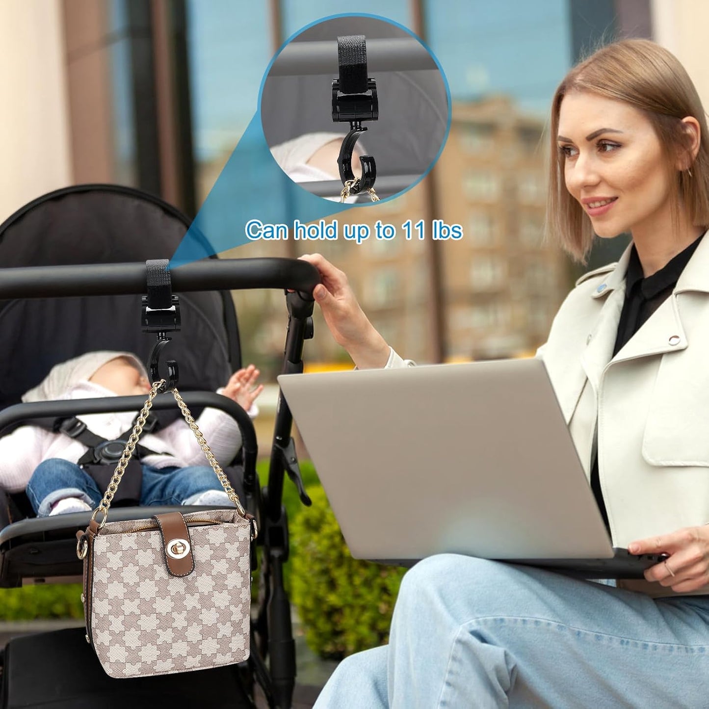 Accmor Universal Cup Holder, Stroller Cup Holder with Phone Holder, 360° Rotatable Large Caliber Designed Bottle Holder for Stroller, Bike, Wheelchair, Walker, Scooter