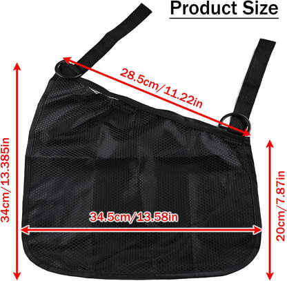 2PCS Universal Side Sling Stroller Cargo Net,Portable Storage Mesh Bag,Stroller Storage Organizer Bag,Non-Slip and Adjustable Straps Side Sling Mesh Organizer(Black)