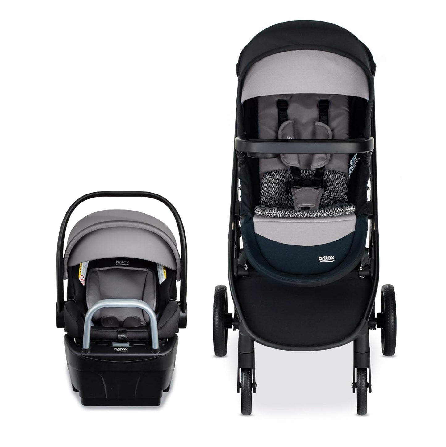 Britax Brook+ Modular Baby Stroller, Ultra-Lightweight Infant and Toddler Stroller with SafeWash Insert and 4 Ways to Stroll, Graphite Onyx