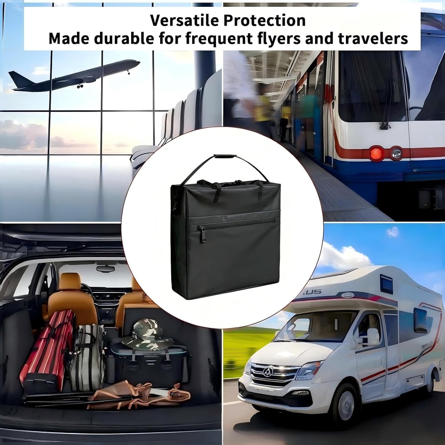 Baby Travel Stroller Bag - Compact & Airplane-Friendly Bags for MAMAZING 11.6 Lbs Lightweight Baby Strollers, Waterproof Carry Case for Car and Airplane Traveling, Black
