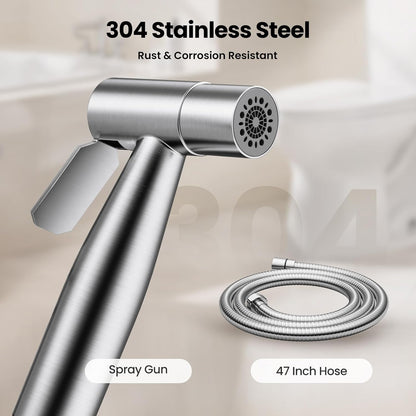 JOMOO Bidet Sprayer for Toilet, 304 Stainless Steel Handheld Bidet Sprayer for Toilet with 47" Bidet Hose, Adjustable Water Pressure Jet Spray for Toilet & Shattaf for Personal Hygiene, Cloth Diaper