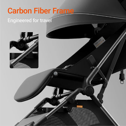 MAMAZING Ultra Air Lightweight Baby Travel Stroller with Carbon Fiber Frame, Compact & Airplane-Friendly, One-Handed Fold, 11.6 lbs, Perfect for Toddlers, Grey