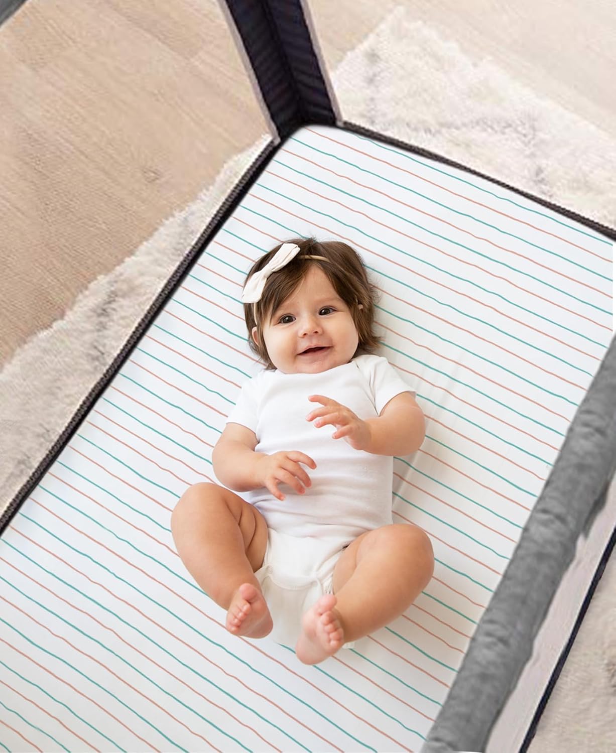 100% Organic Cotton Fitted Sheets for Graco Pack n Play, Babyletto, Pamo Babe, Hiccapop, Dream on Me, Evenflo, Baby Trend, Hygge Hush Portable/Mini Crib/Playards, Beka Bedside Bassinet 2 Pk