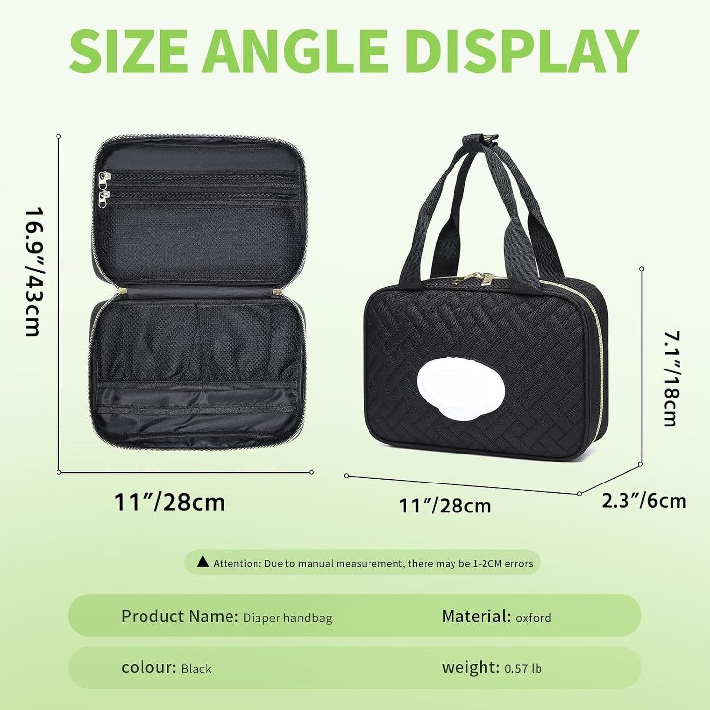 Diaper Bag Organizer with 2 Pieces Wipes Dispensers, Portable Stroller Mini Diaper Bag Pouches Travel Gear, Foldable Newborn Baby Essentials, Small Clutch, PInk