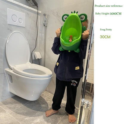 Frog Pee Training Urinal, Cute Frog Potty Training Urinal for Toddler Boys with Funny Aiming Target, Green Toilet Trainer (Green)