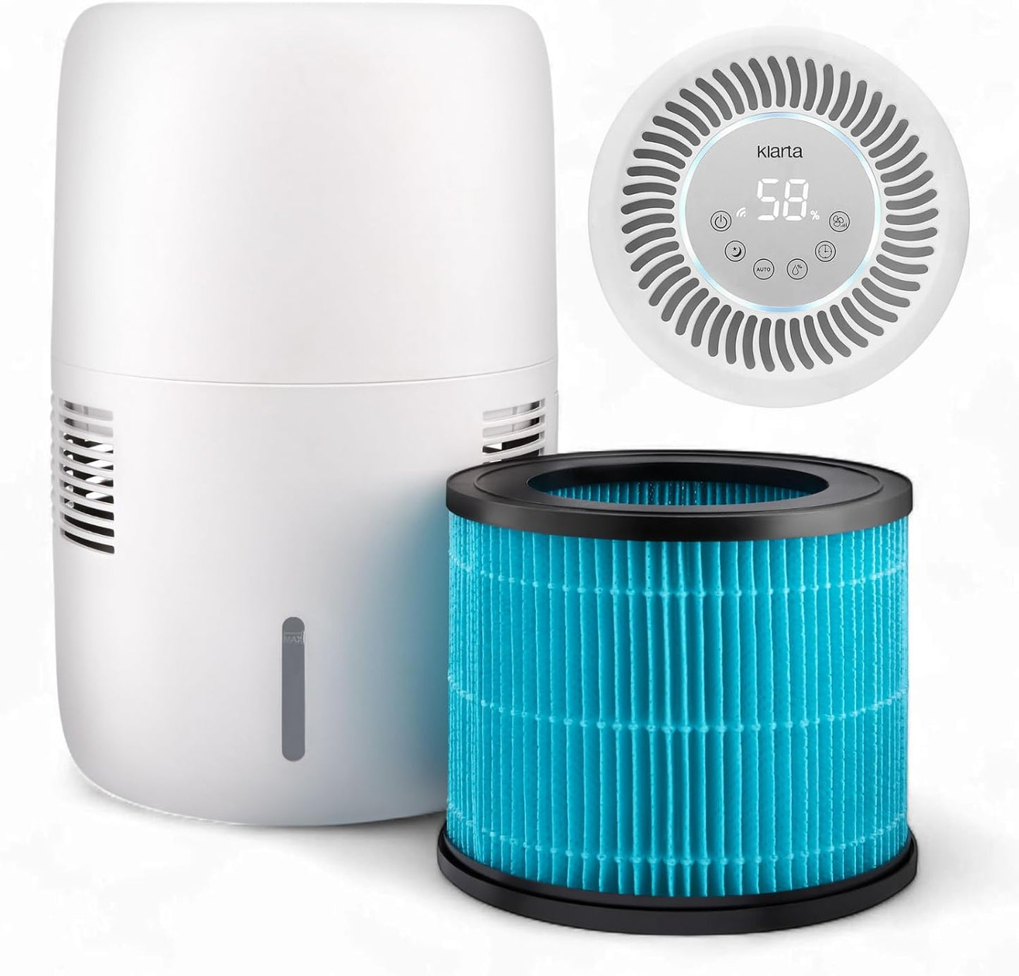 Smart Evaporative Humidifier with App Control & 3L Tank – Mist-Free, No White Dust – Quiet Operation for Better Sleep – Klarta Humea Beige