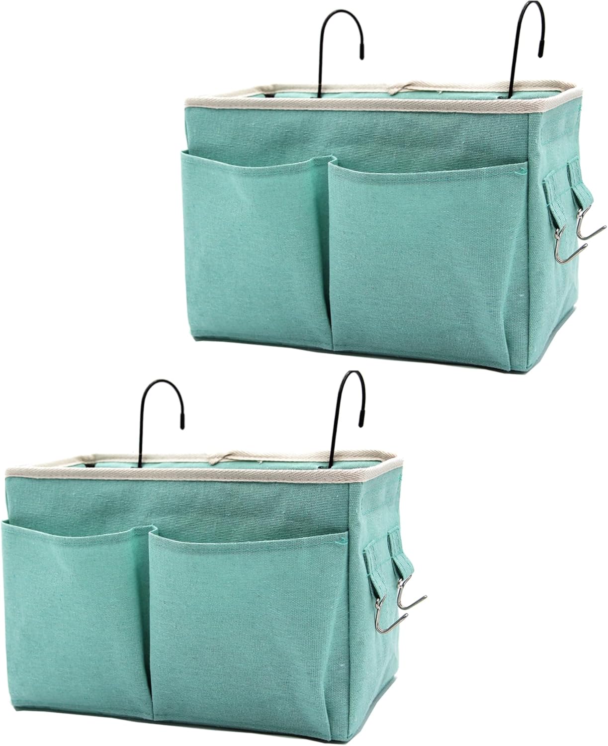 Bedside Caddy Organizer/Bedside Hanging Storage Bag Multi-Function Caddy for Bunk bed Hospital Beds Dorm Bed Rails, Holders Books Glasses Phones Magazine(White)