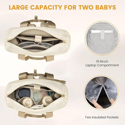 LOVEVOOK Diaper Bag Backpack,Diaper Tote Bag with Insulated Pockets,Baby Bag for Girl Boy with Changing Pad,Large Baby Diaper Bag with Pacifier Case,Anti-Theft Travel Backpack for Women