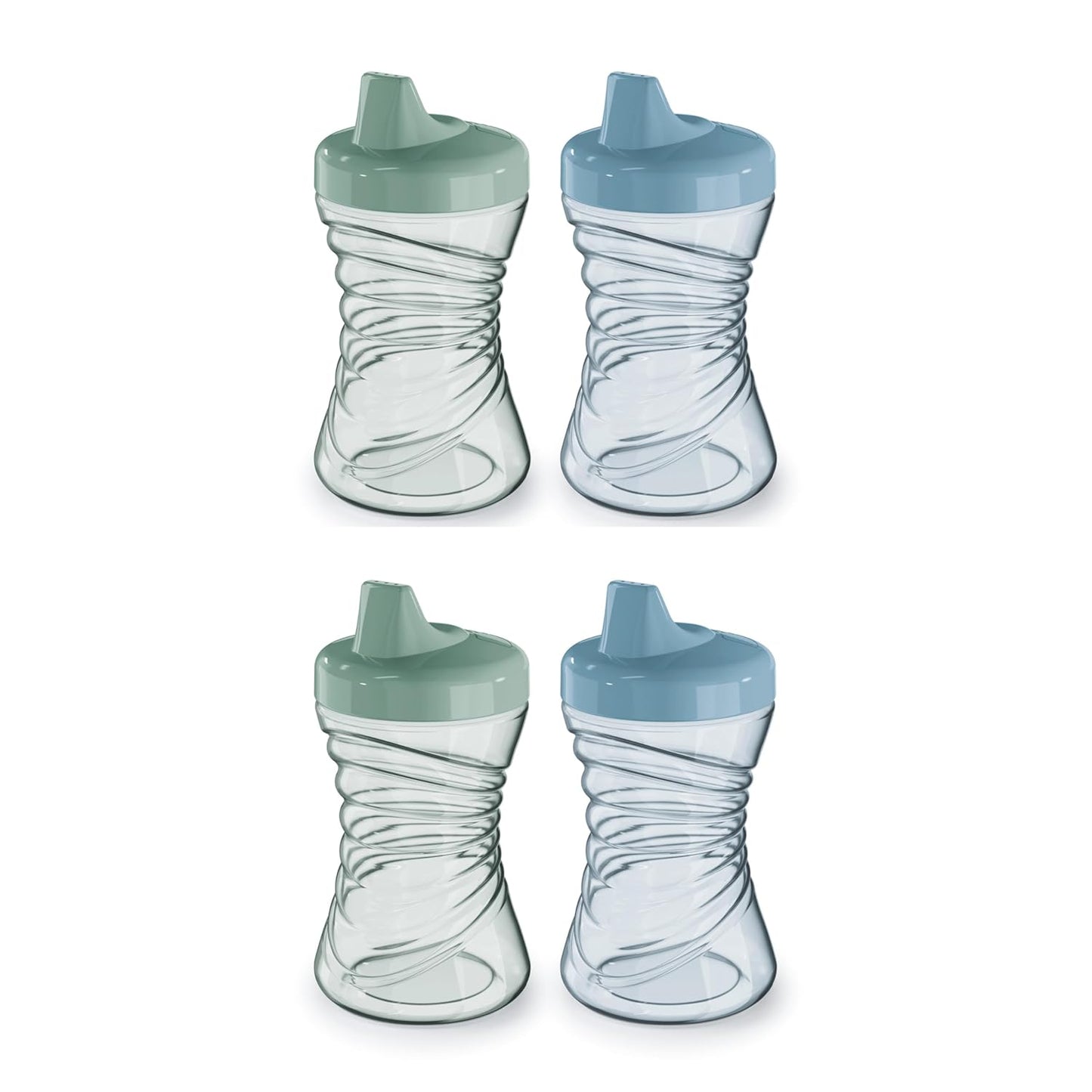 NUK Fun Grips Hard Spout Sippy Cup 10 oz. | Easy to Hold BPA Free Spill Proof Toddler Cup 4pk