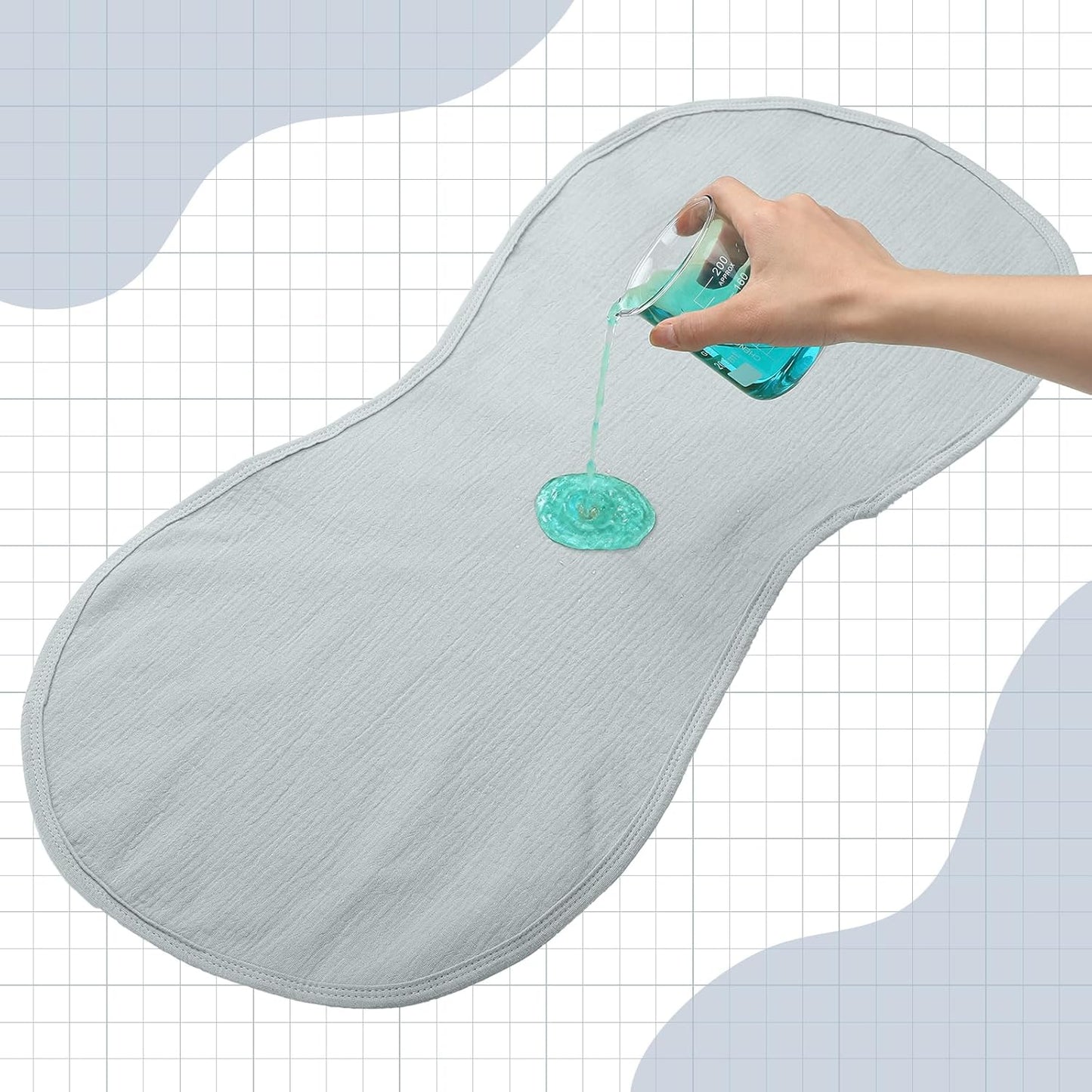 Hahafelt 3 Pcs Changing Pad Liners Fits in Peanut Shape Changing Pad Waterproof Diaper Mats Organic Cotton Peanut Mats are Warm on Baby's Back, Washable Reusable (Starry Style,Multicolor)