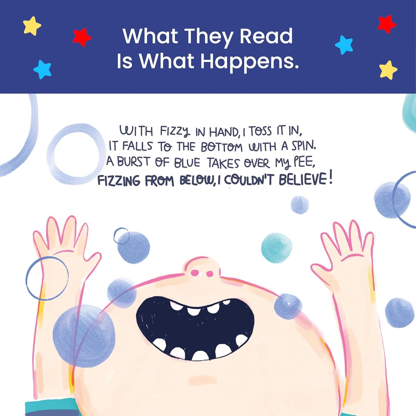 Wizzy Fizzies™ Potty Training Rewards Toilet Fizzies, Non-Food, STEM-Based Method that uses Imagination Play, 60 Colorful Stars, Non-Toxic, Girls & Boys, Fun Things for Kids & Parents