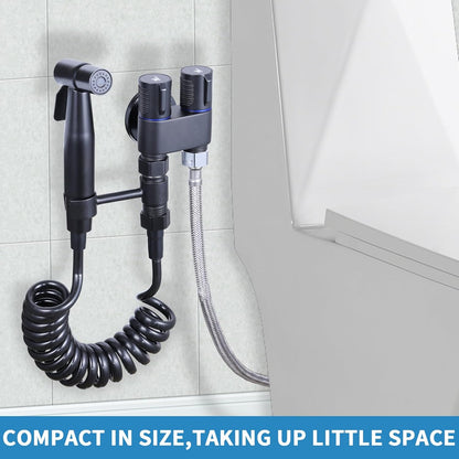 Handheld Toilet Bidet Sprayer for Toilet, Muslim Shower Bidet Toilet Hose Sprayer Kit, Jet Spray Bidet Attachment Connected to Faucet for Cloth Diaper Care and Feminine Wash (Silver)