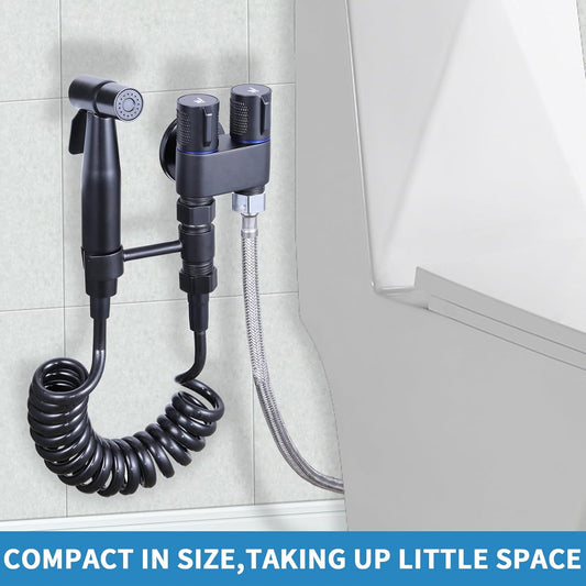 Handheld Toilet Bidet Sprayer for Toilet, Muslim Shower Bidet Toilet Hose Sprayer Kit, Jet Spray Bidet Attachment Connected to Faucet for Cloth Diaper Care and Feminine Wash (Silver)