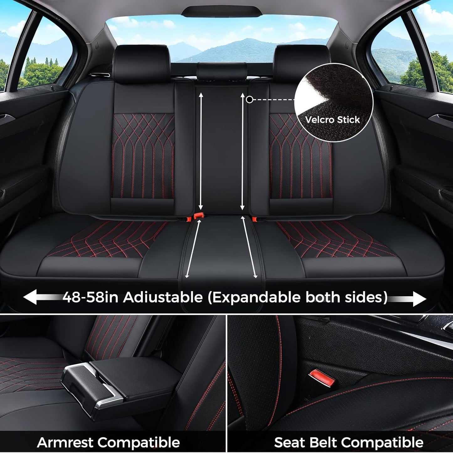 FLORICH Car Seat Covers Front Seat, Leather Seat Covers for Cars, Car Seat Protector Waterproof, Universal Automotive Seat Covers, Front Car Seat Cover Fit for Most Sedans SUV Pick-up Truck