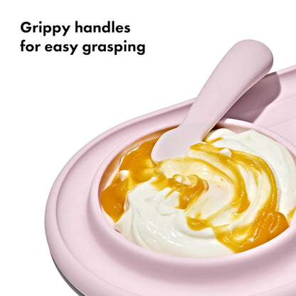 OXO Tot Textured Suction Plate & Spoons Set, Baby Led Weaning Supplies