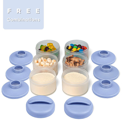 Termichy Stackable Formula Dispenser Portable Milk Powder Container, 2 Pack, Warm Grey