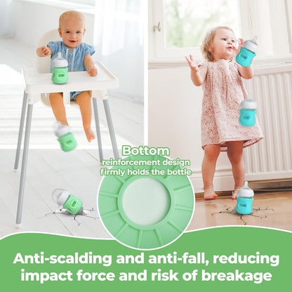 3 Pack Silicone Sleeves for Philips Avent Natural Glass Baby Bottles, Food Grade Silicone Anti Breakage Baby Bottles Holder, Compatible with Philips Avent Glass Natural Baby Bottle 8oz