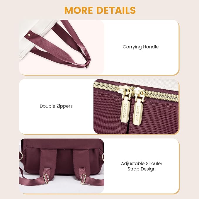 LOVEVOOK Diaper Bag Backpack,Diaper Tote Bag with Insulated Pockets,Baby Bag for Girl Boy with Changing Pad,Large Baby Diaper Bag with Pacifier Case,Anti-Theft Travel Backpack for Women,Red-White