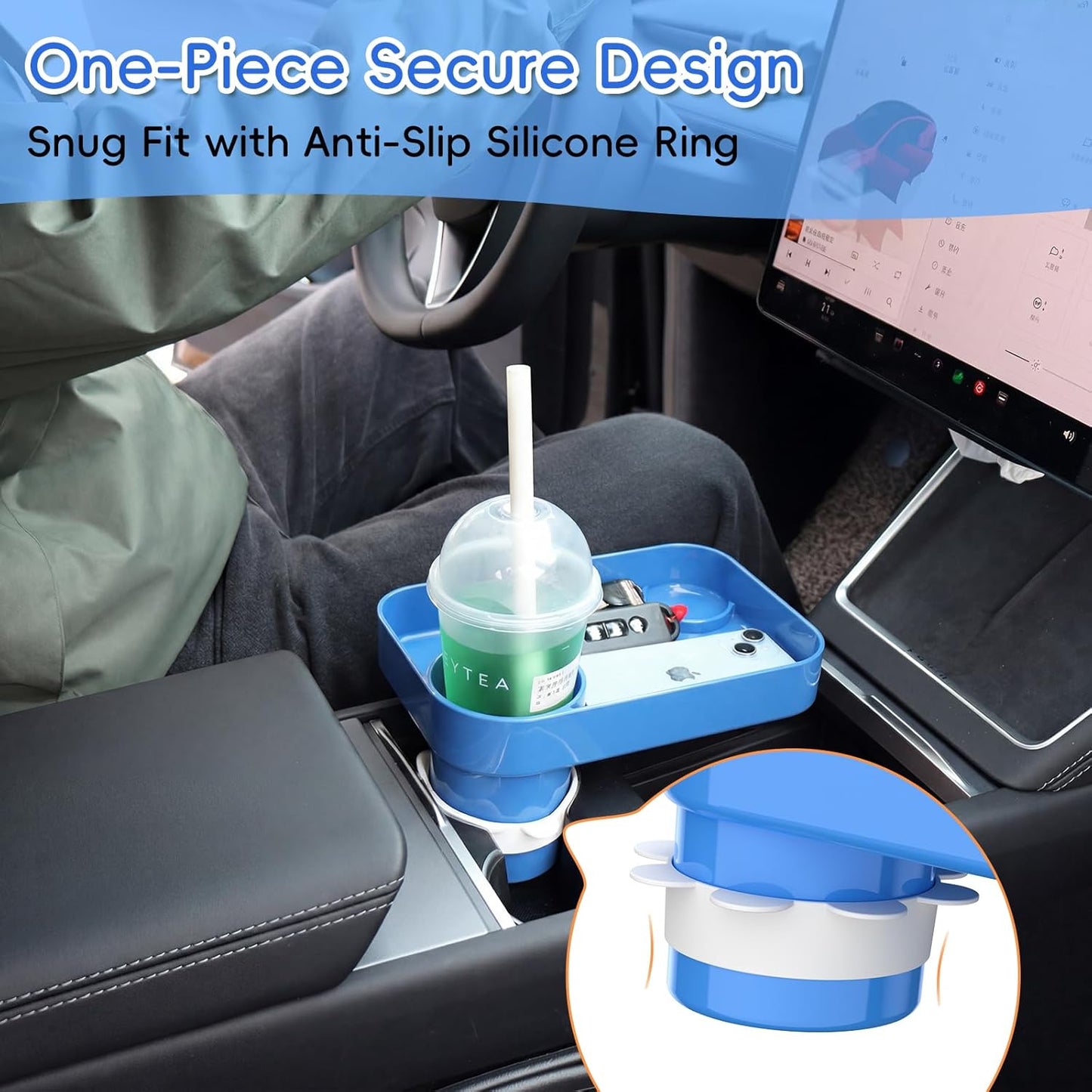Kids Car Seat Tray, Travel Tray with Cup Holder for Toddler Baby, Kids Car Seat Food Snack Organizer for Road Trip, Stroller Snack Organizer Travel Must Haves Toddler Must Haves (Dark Gray, 1PCS)