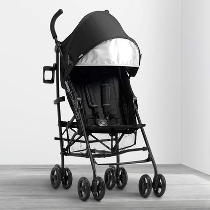 Jeep PowerGlyde Plus Stroller by Delta Children Lightweight Travel Stroller with Smoothest Ride, Aluminum Frame, 4-Position Recline, Extra Large Storage Basket, Black