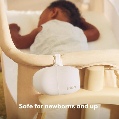 Frida Baby 2-in-1 Portable Sound Machine for Baby + Nightlight | White Noise Sound Machine for Baby with 5 Soothing Sounds & 3 Nightlight Modes | Travel Sound Machine Attaches to Strollers, Car Seats