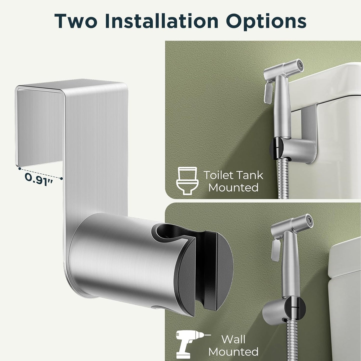 Handheld Bidet Sprayer for Toilet, Stainless Steel Jet Spray Kit Adjustable Pressure, Leak-Proof Jet Spray, Feminine Wash & Muslim Shower, Wall/Toilet Mount, Used for RV Toilets