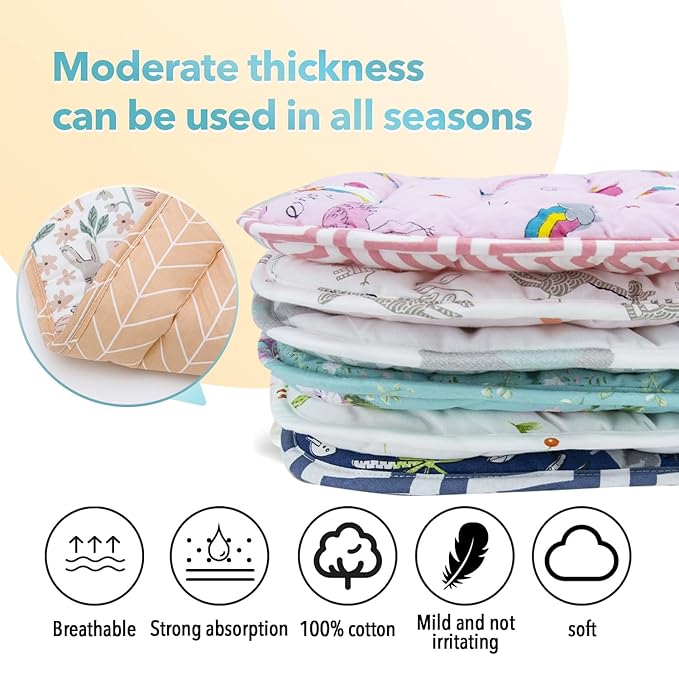 Baby Stroller Cushion,Infant Car Seat Insert-Reversible Universal Breathable and Soft Newborn seat Liner for Stroller,100% Cotton Seat Pad Liner for Newborns-34x78cm,1 Pack(Rabbit)