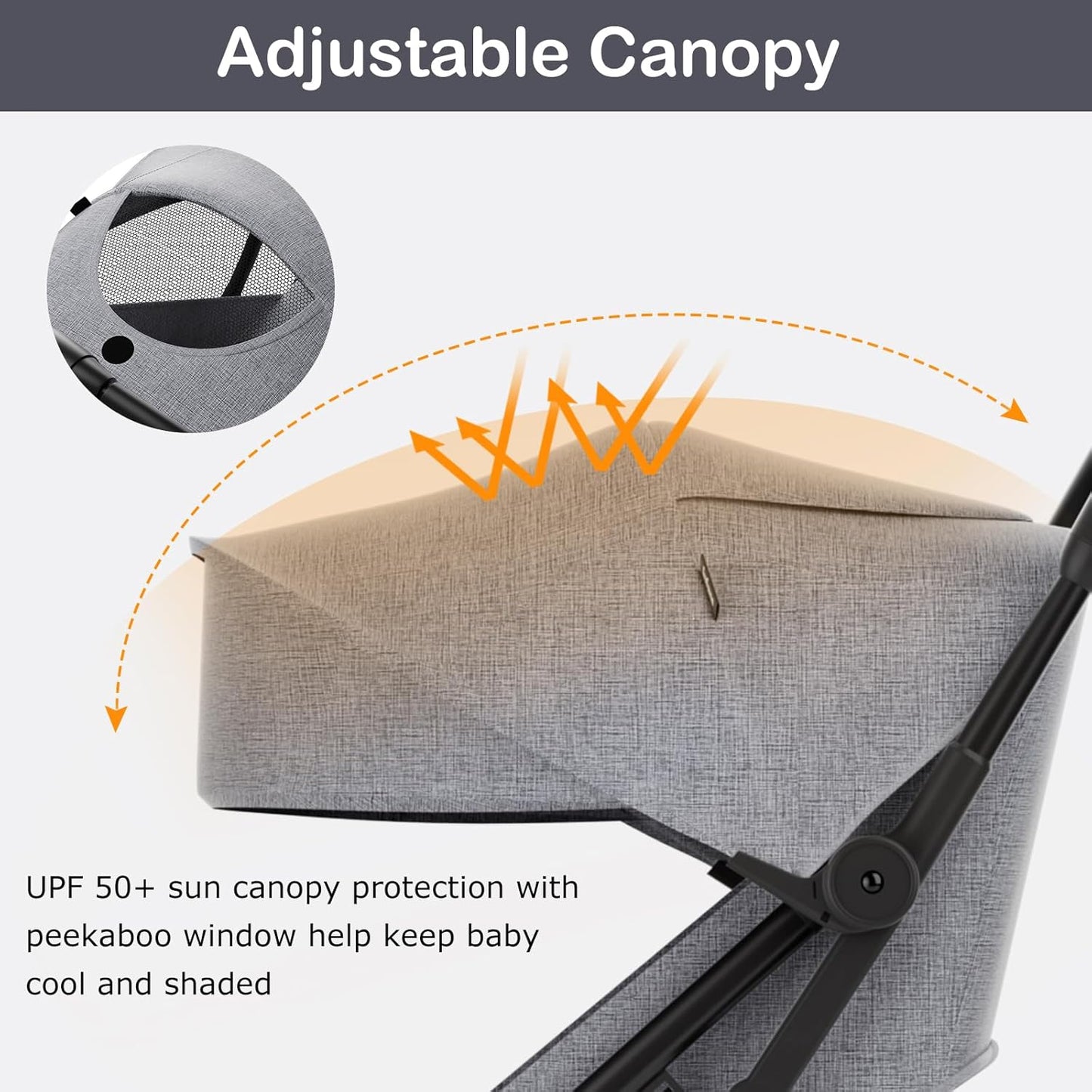 INFANS Ultra-Compact Fold Airplane Ready Travel Stroller, One-Hand Gravity Fold Near Flat Recline Seat, Foldable Toddler Stroller for Infant 6-36 Month