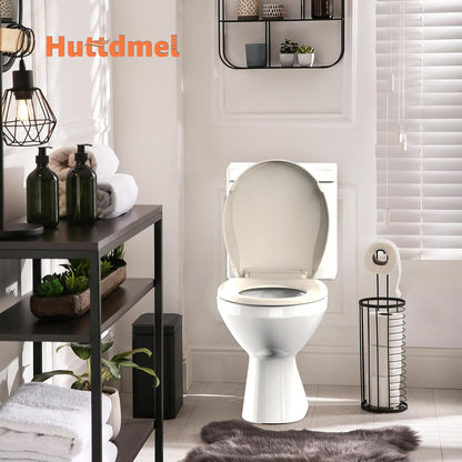 Toilet Seat with Toddler Seat, Potty Training Toilet Seat Round 2 in 1 Soft Close Quiet No Slapping, Magnetic Absorption, Easy to Install and Clean,White