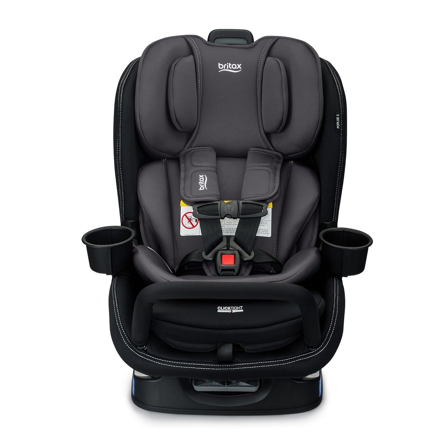 Britax Poplar S Convertible Car Seat, 2-in-1 Car Seat Extended Rear Facing, 17” Slim Car Seat Design with Fast & Easy ClickTight Installation, Anti-Rebound Bar & SafeWash Fabrics — Cowmooflage