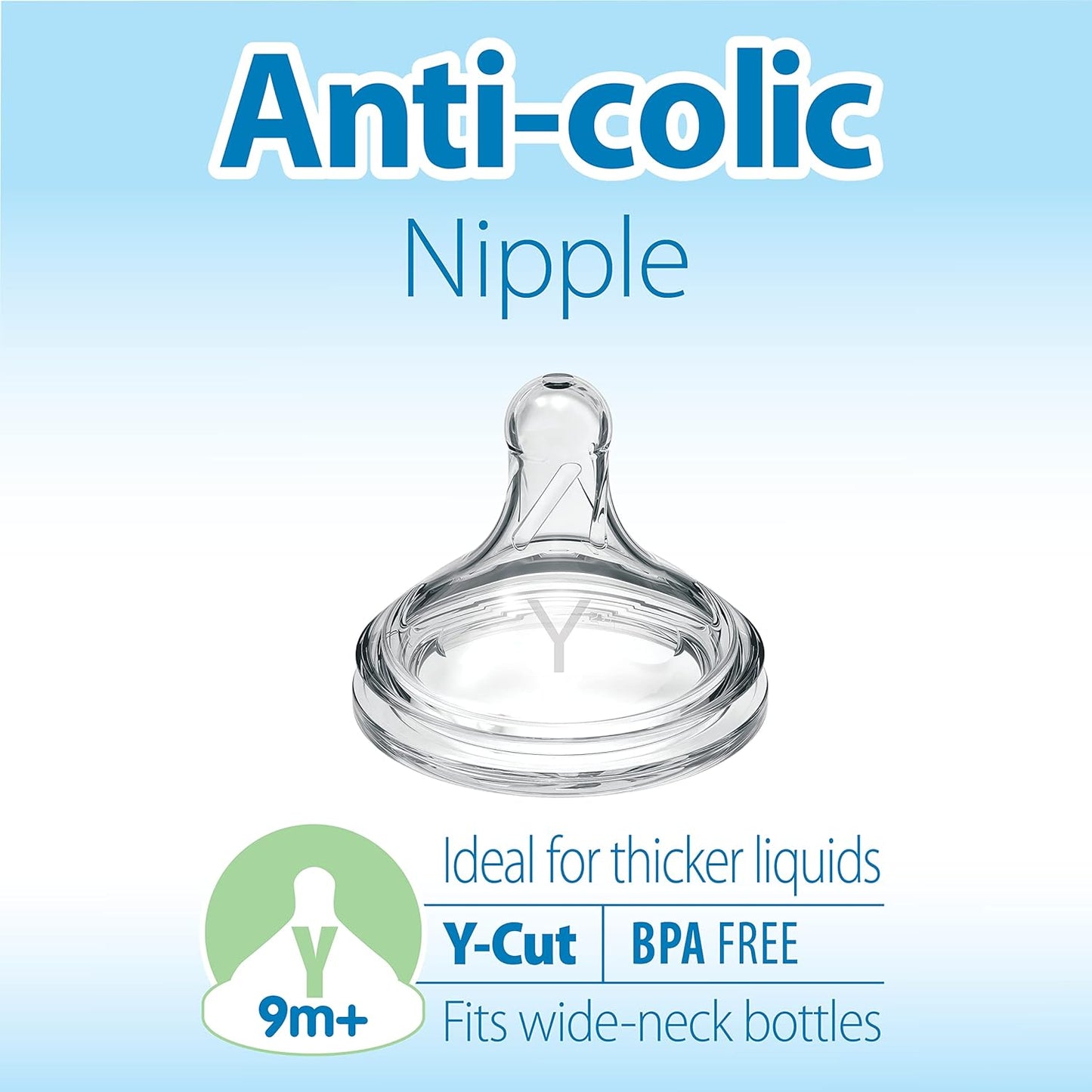 Dr. Brown’s Natural Flow® Level 2 Wide-Neck Baby Bottle Silicone Nipple, Medium Flow, 3m+, 100% Silicone Bottle Nipple, 6 Pack