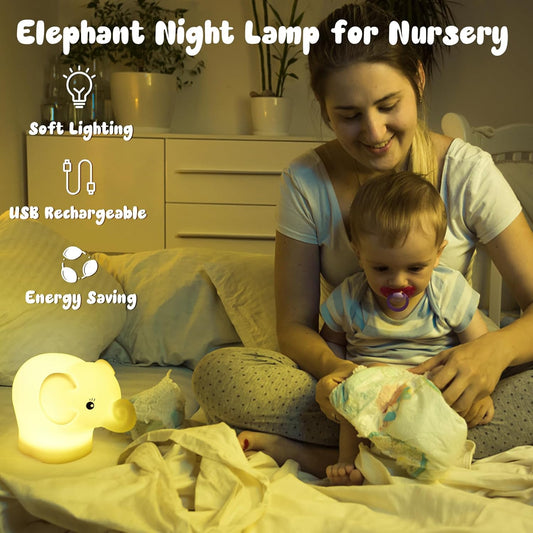 Baby Night Light for Car Seat- Dimming Function 9 Colors Changing Eye Caring Portable Rechargeable & Timing Bedside Lamp Light Up Toddler Bed Room Travel Essentials Squishy Silicone Infant BPA Free
