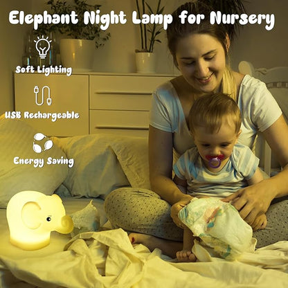 Baby Night Light for Car Seat- Dimming Function 9 Colors Changing Eye Caring Portable Rechargeable & Timing Bedside Lamp Light Up Toddler Bed Room Travel Essentials Squishy Silicone Infant BPA Free