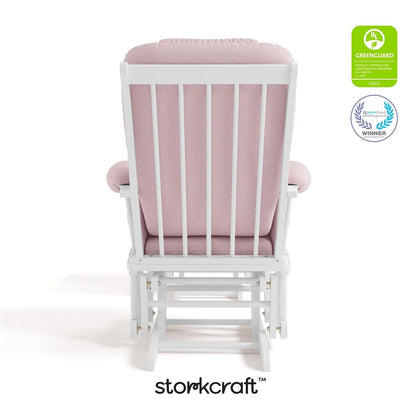 Storkcraft Tuscany Glider with Ottoman (Black/Gray) — GREENGUARD Gold Certified, Bonus Lumbar Cushion Included, Solid Wood Base, Smooth Motion, Award-Winning Nursery Rocking Chair, Glider and Ottoman
