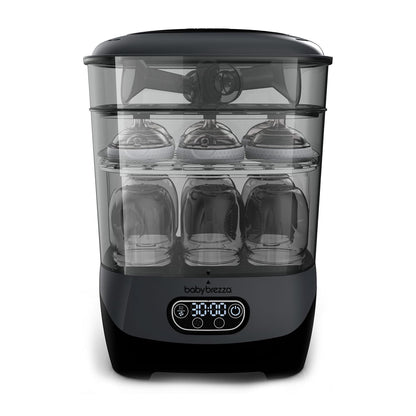 Baby Brezza Bottle Sterilizer and Dryer Advanced – 33% Faster - Largest Capacity Steam Sanitizer - Universal Sterilization Machine for All Bottles + Pump Parts - HEPA Air Filter, Charcoal