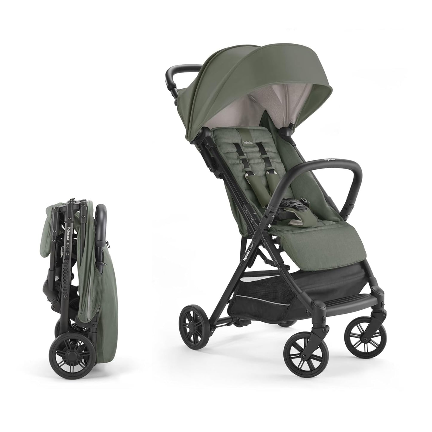 Inglesina Quid 2 Stroller - Midnight Blue - Ultra Compact Lightweight Travel Stroller, Babies and Toddlers, Airplane Overhead, Foldable, Reclining Seat, Collapsible Canopy, 3 Months - 50 lbs, BPA Free