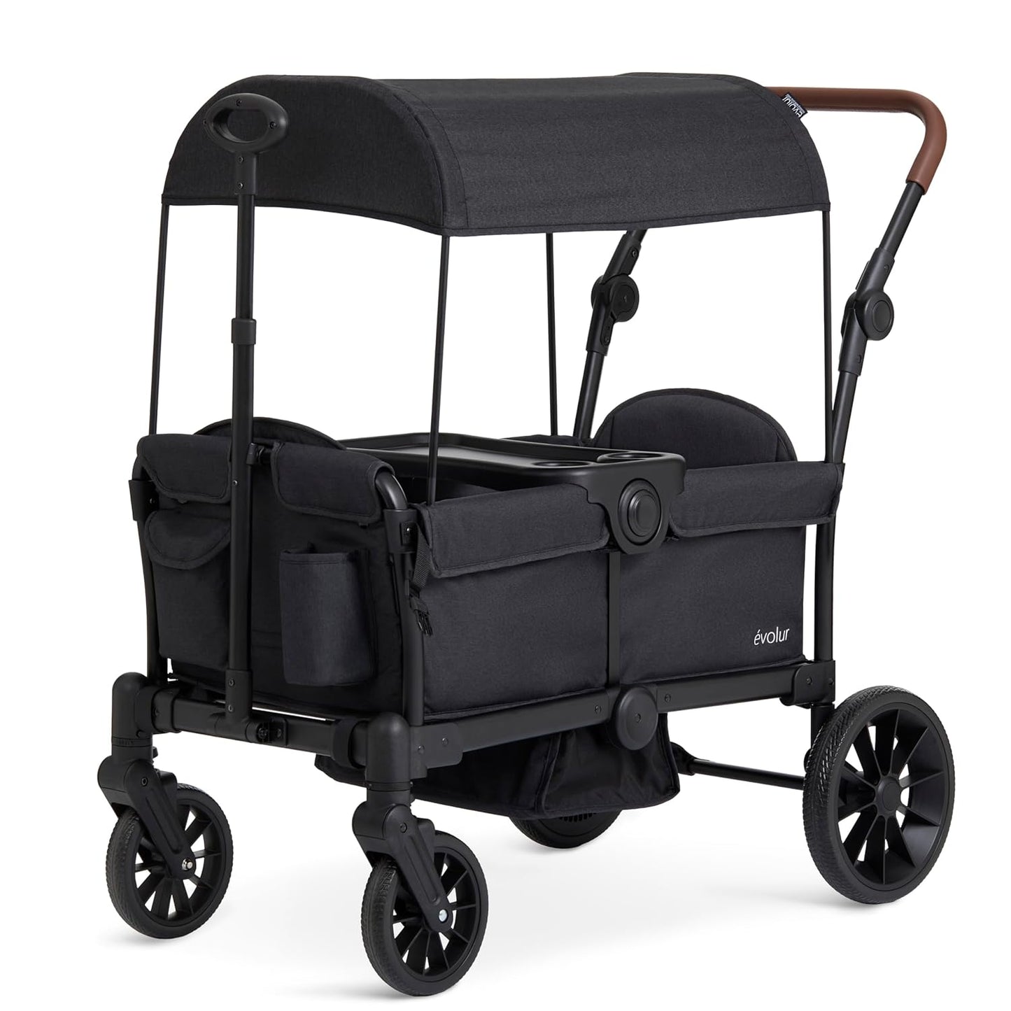 Evolur Velo Rider Travel Stroller – Compact, Lightweight Umbrella Stroller for Toddlers 6–36 Months, One-Hand Fold, Footrest, Rear Platform, 5-Point Harness, Portable & Travel-Friendly