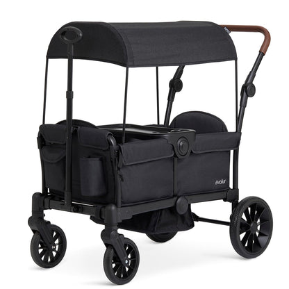 Evolur Velo Rider Travel Stroller – Compact, Lightweight Umbrella Stroller for Toddlers 6–36 Months, One-Hand Fold, Footrest, Rear Platform, 5-Point Harness, Portable & Travel-Friendly