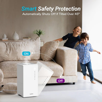 Livatro Stainless Steel Humidifier, 3L Warm Mist Humidifier, Easy Clean with Warm Steam Humidifier, Healthy Air Mist Humidifiers for Bedroom Living Room, with Sleep Mode and Auto-off Setting