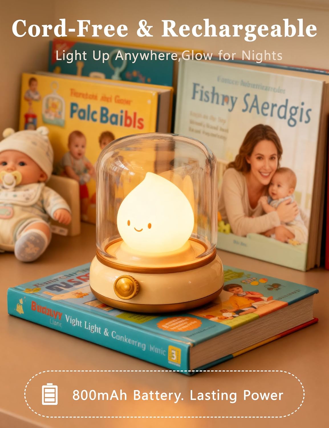 3pcs Cozy Campfire Nightlight Kits, Soothing Nature Sounds, White Noise Night Light for Baby Adult, Rechargeable, Cute Flame Lamp, Best Gift for Kids Bedrooms Camping Trips