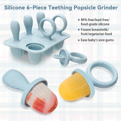Silicone Toddlers Popsicle Molds with Sticks, 2Packs Mini Popsicles Molds for Baby Breastmilk Popsicle Molds for Teething Relief, Frozen Treats Maker Popsicle Maker Ice Pop Mold for Babies Kids