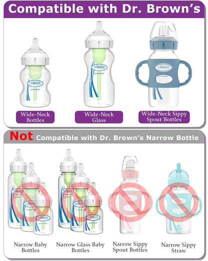 Silicone Nipple for Dr.Brown's Wide-Nick Baby Bottle Bottles,Level 3 Bottle Nipples, Fast Flow, 6m+, 6 Count