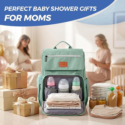 PILLANI Baby Diaper Bag Backpack - Large Bag for Boys & Girls, Waterproof Diaper Backpack - Travel Diaper Bags w/Changing Pad, Baby Registry Search & Shower Gifts - Essentials Must Haves Newborn Stuff