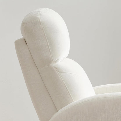 Swivel Rocker Recliner Chair, Rocking Recliner for Nursery with Side Pockets, Manual Swivel Reclining Nursery Glider Chair for Breastfeeding Living Room, Camel Chenille