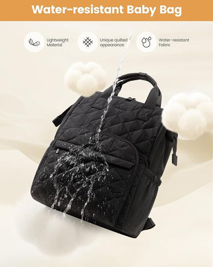 LOVEVOOK Small Diaper Bag Backpack, Mini Baby Bag for Girl Boy with Changing Pad, Diaper Backpack for Mom Dad with Stroller Buckles