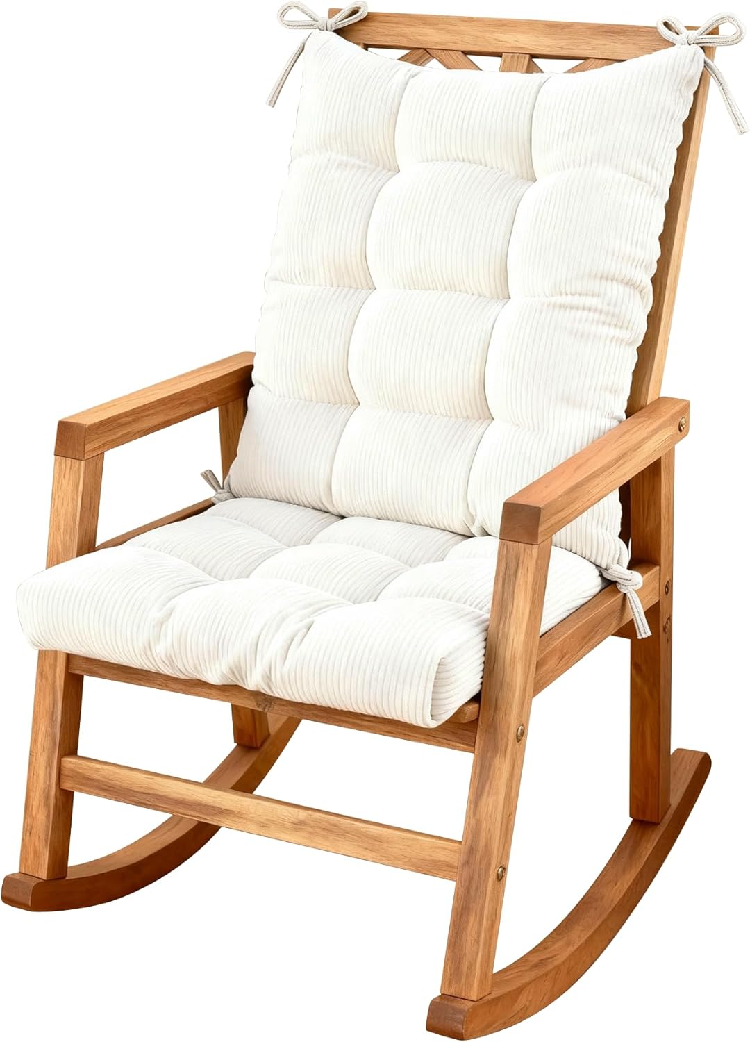 Rocking Chair Cushion with Ties Non-Slip Outdoor Rocking Chair Cushion Set Waterproof Fade-Resistant Porch Garden Patio Glider Rocker Cushions