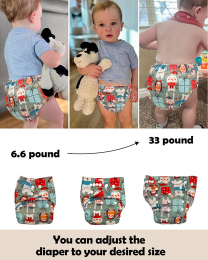 ALVABABY 12pcs Microfiber Inserts,Soft Cloth Diaper Liner,3-Layer Absorbent Inserts,Reusable for Baby Cloth Diapers 12T