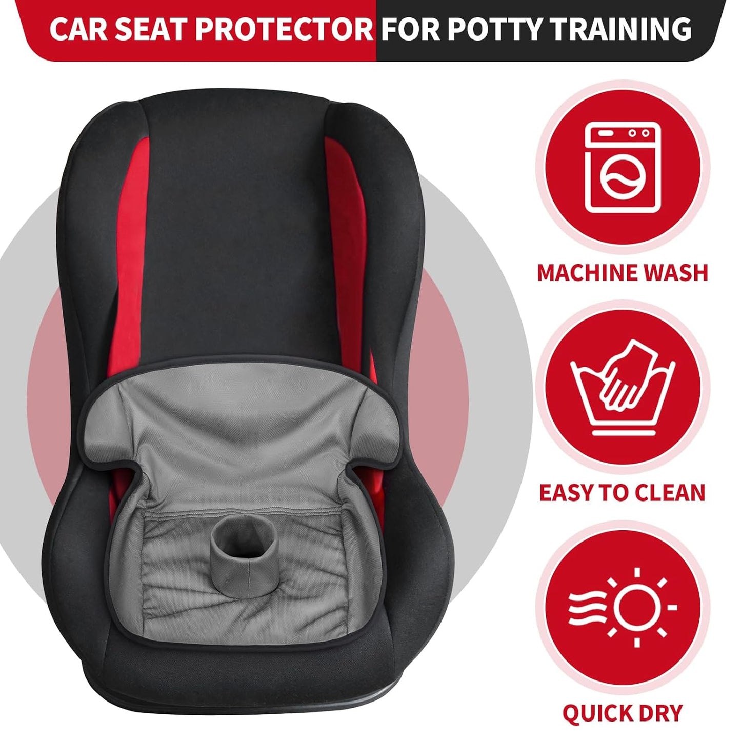HunnmingRe 2 Pack Floral Car Seat Protector for Potty Training Waterproof Piddle Pad Cover from Spillages Nappy Leaks Toilet Training Anti Slip Backing Strollers Carseat Liner for Toddlers Babies