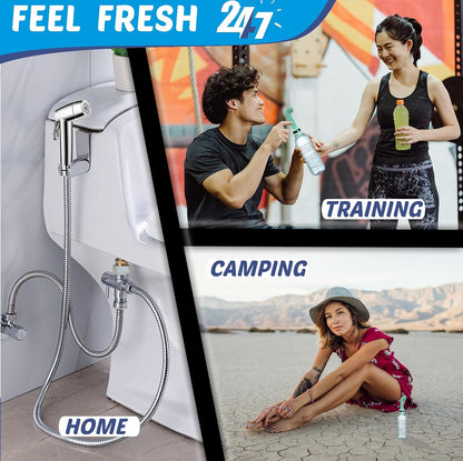 Premium Bidet Sprayer - Handheld Bide Jet Spray for Toilet | Adjustable Water Pressure | Leak-Proof Stainless Steel Toilet Bedit Sprayer | Muslim Shower | Cloth Diaper Washer | Bathroom Bidet