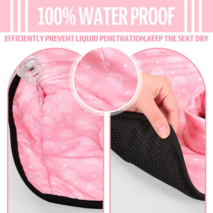 HunnmingRe 2 Pack Floral Car Seat Protector for Potty Training Waterproof Piddle Pad Cover from Spillages Nappy Leaks Toilet Training Anti Slip Backing Strollers Carseat Liner for Toddlers Babies